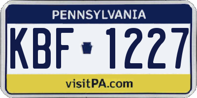 PA license plate KBF1227