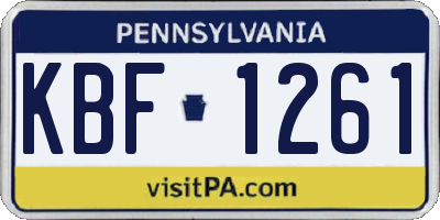 PA license plate KBF1261