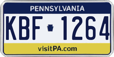 PA license plate KBF1264