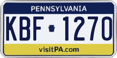 PA license plate KBF1270