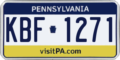 PA license plate KBF1271