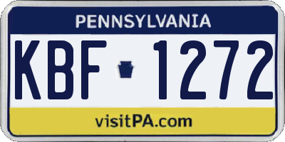 PA license plate KBF1272