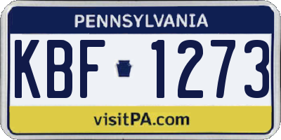 PA license plate KBF1273