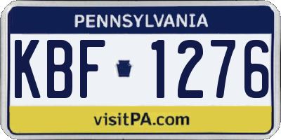 PA license plate KBF1276