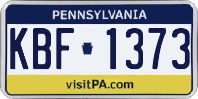 PA license plate KBF1373