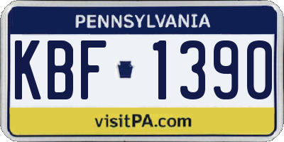 PA license plate KBF1390