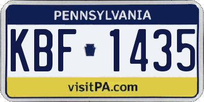PA license plate KBF1435