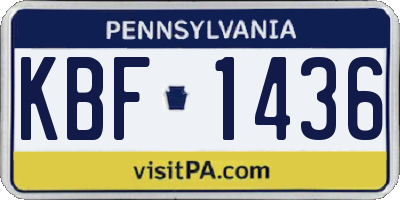 PA license plate KBF1436