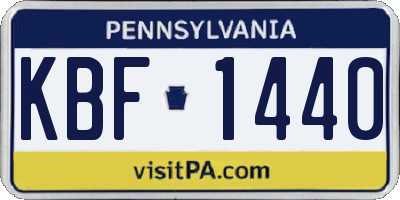 PA license plate KBF1440