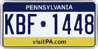 PA license plate KBF1448
