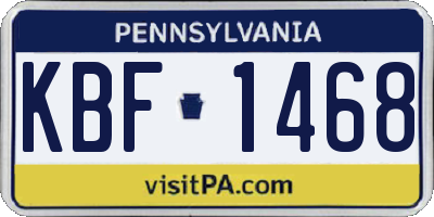 PA license plate KBF1468