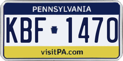 PA license plate KBF1470