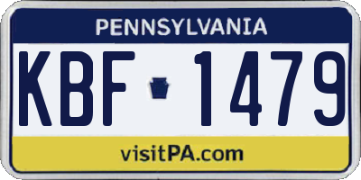 PA license plate KBF1479