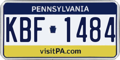 PA license plate KBF1484