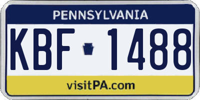 PA license plate KBF1488