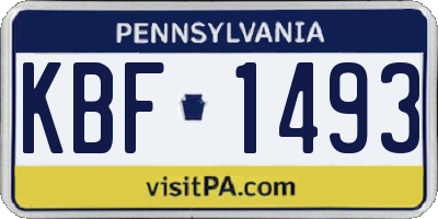PA license plate KBF1493