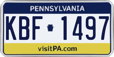 PA license plate KBF1497