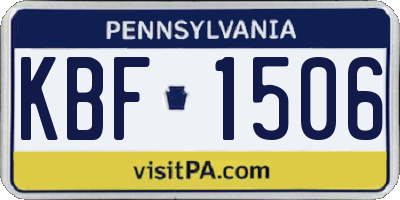 PA license plate KBF1506