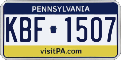 PA license plate KBF1507