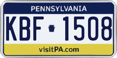 PA license plate KBF1508