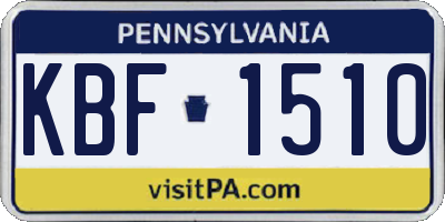 PA license plate KBF1510