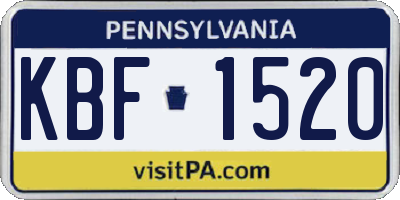 PA license plate KBF1520