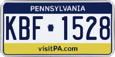 PA license plate KBF1528