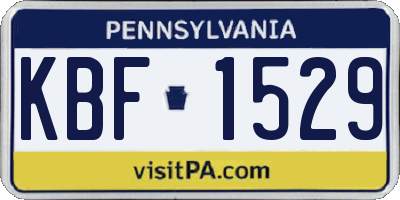 PA license plate KBF1529