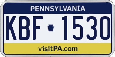 PA license plate KBF1530