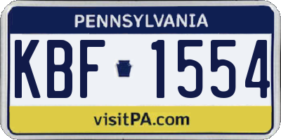 PA license plate KBF1554