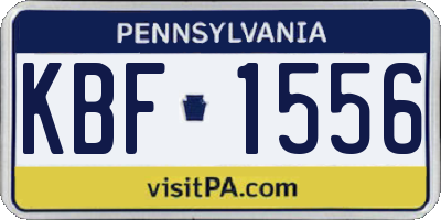 PA license plate KBF1556