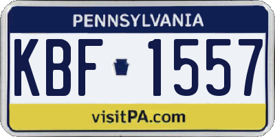 PA license plate KBF1557