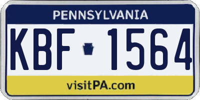 PA license plate KBF1564