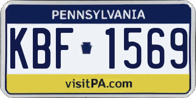 PA license plate KBF1569