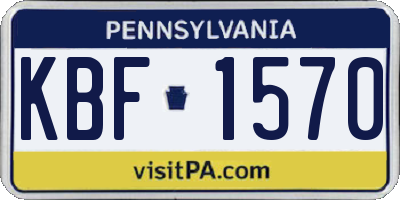 PA license plate KBF1570
