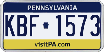 PA license plate KBF1573