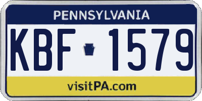 PA license plate KBF1579