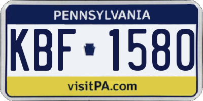 PA license plate KBF1580
