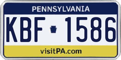 PA license plate KBF1586