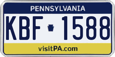 PA license plate KBF1588