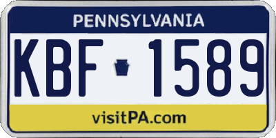 PA license plate KBF1589