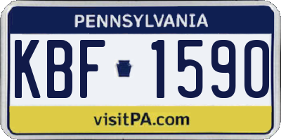 PA license plate KBF1590