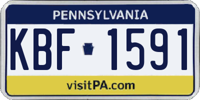 PA license plate KBF1591