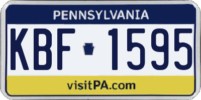 PA license plate KBF1595