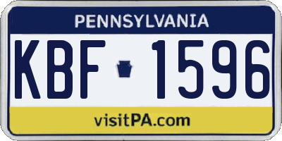 PA license plate KBF1596