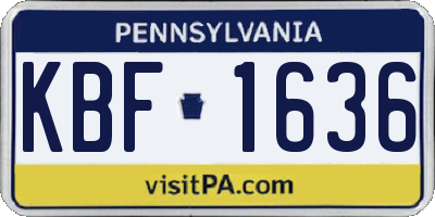 PA license plate KBF1636