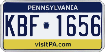 PA license plate KBF1656
