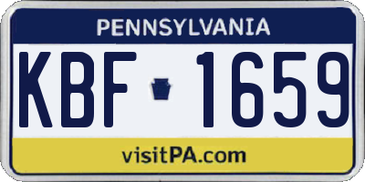 PA license plate KBF1659
