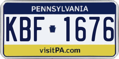 PA license plate KBF1676