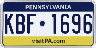 PA license plate KBF1696